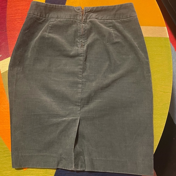 J Crew Teal Velvet Corduroy Pencil Jean Skirt Size 2 - Picture 8 of 13